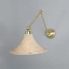 Savannah Adjustable Arm Wall Light With Large Bell-Shaped Rattan Shade -Home-Lighting Sale mlwl454satbrs