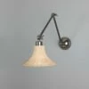 Savannah Adjustable Arm Wall Light With Small Bell-Shaped Rattan Shade -Home-Lighting Sale mlwl455antslv