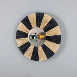 Vernon Raffia Striped Wall Light 21.3" 16 Vernon Raffia Striped Wall Light 21.3" -Home-Lighting Sale mlwl500antslv 1 1