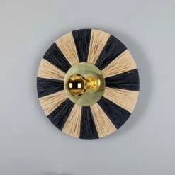 Vernon Raffia Striped Wall Light 21.3" 18 Vernon Raffia Striped Wall Light 21.3" -Home-Lighting Sale mlwl500polbrs 4