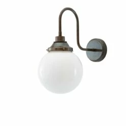 Pelagia Opal Globe Swan Neck Wall Light 7.9" IP44
