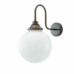 Pelagia Opal Globe Swan Neck Wall Light 9.8" IP44
