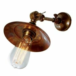 Porter Adjustable Industrial Brass Wall Light
