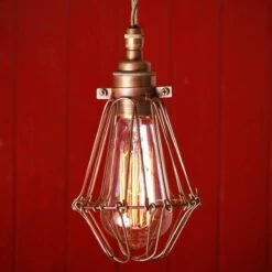 Praia Bronze Industrial Cage Pendant Light -Home-Lighting Sale praia bronze industrial cage pendant light 10396