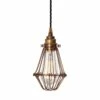 Praia Bronze Industrial Cage Pendant Light