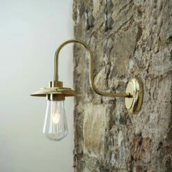 Ren Brass Swan Neck Wall Light IP65 -Home-Lighting Sale ren swan neck wall light ip65 10589