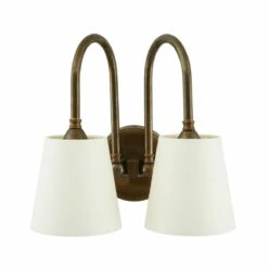 Uppsala Two-Arm Contemporary Wall Light With Fabric Shades