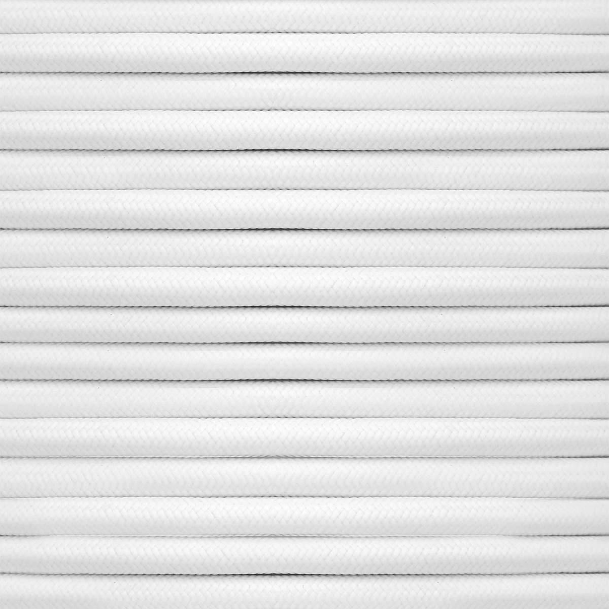 White Fabric Braided Cable, 2 Core Round 3 White Fabric Braided Cable, 2 Core Round