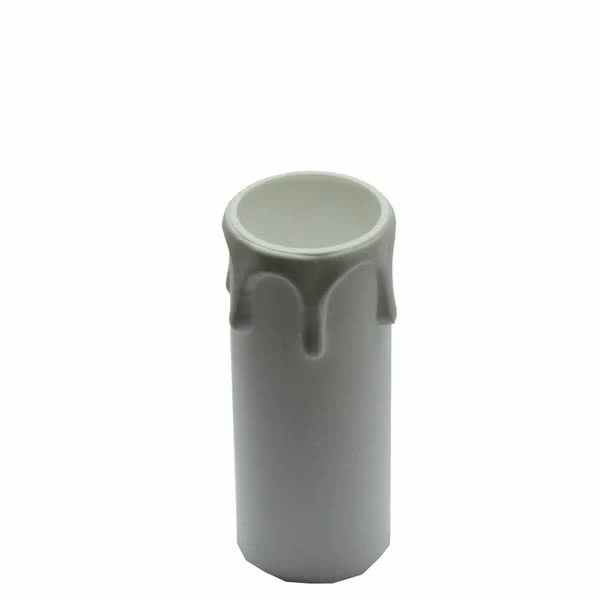White Small Wax Drip Plastic Candle Tube 2.8" 3 White Small Wax Drip Plastic Candle Tube 2.8"