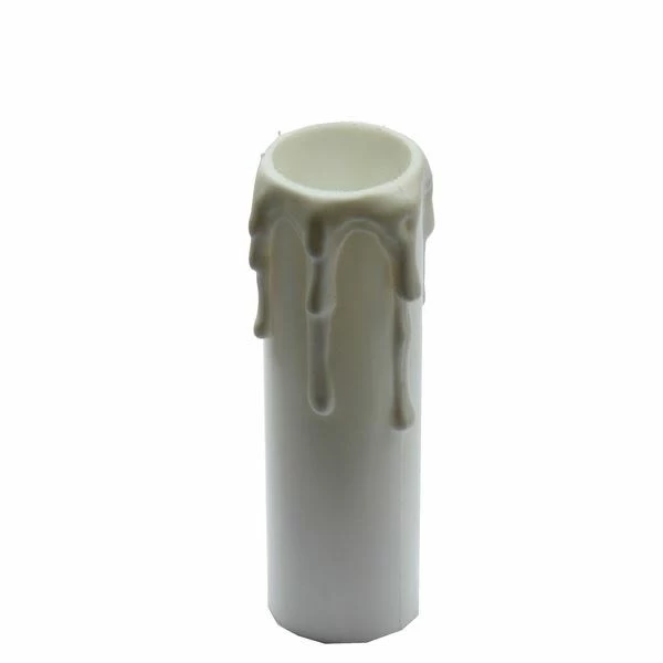 White Wax Drip Plastic Candle Tube 3.3" 3 White Wax Drip Plastic Candle Tube 3.3"